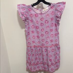 LoveShackFancy Girls’ Lilac Fusion Mavis Flutter Sleeve Dress. Size 12.